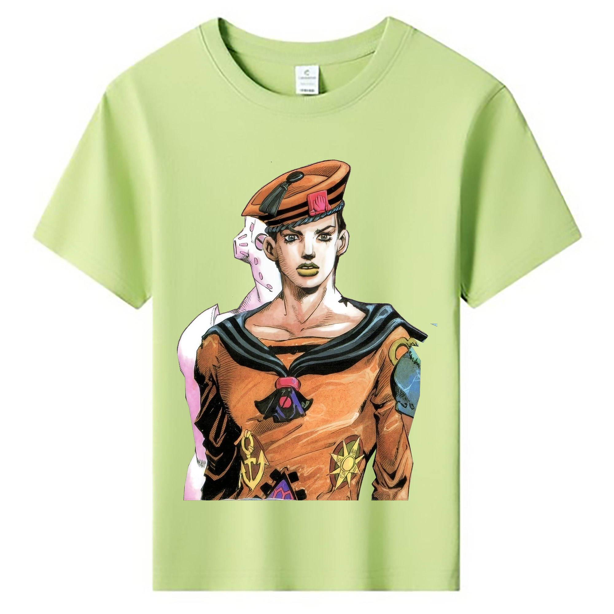 （画像用） ジョジョの奇妙な冒険 東方定助 JoJo's Bizarre Adventure Higashikata Josuke 綿100％キッズTシャツ（フロントプリント）
